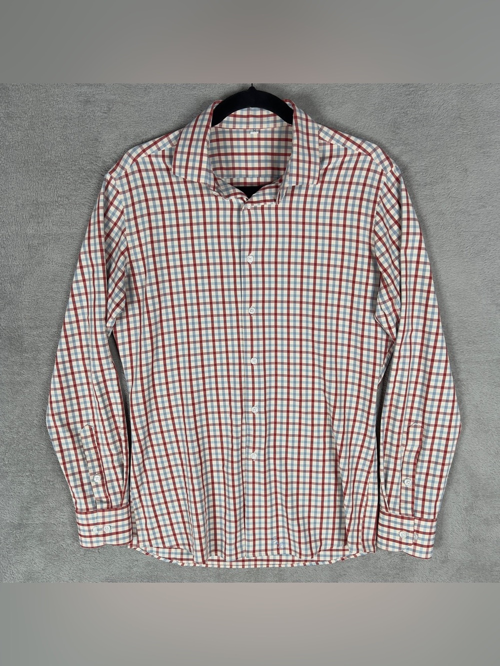 State & Liberty Plaid Button Up Dress Shirt Men's Medium Performance Stretch